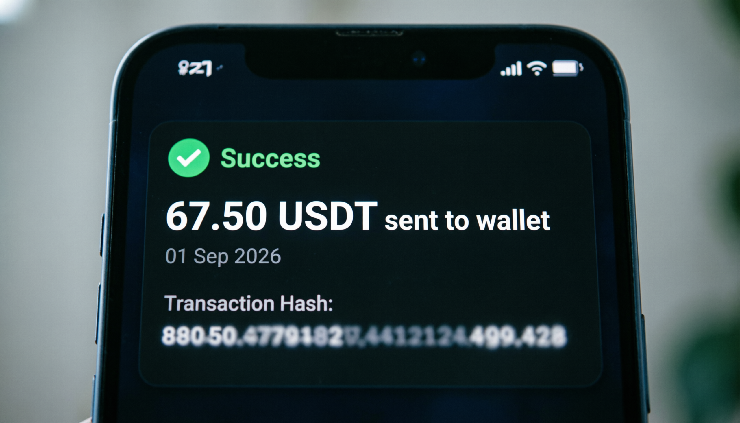 USDT Crypto Payment Proof $67.50 September 2026 - Survey Earnings